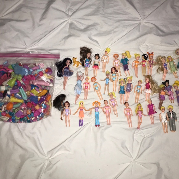 Huge Polly Pocket Doll Lot Clothes Accessories PetsBoyGirl Dolls 36